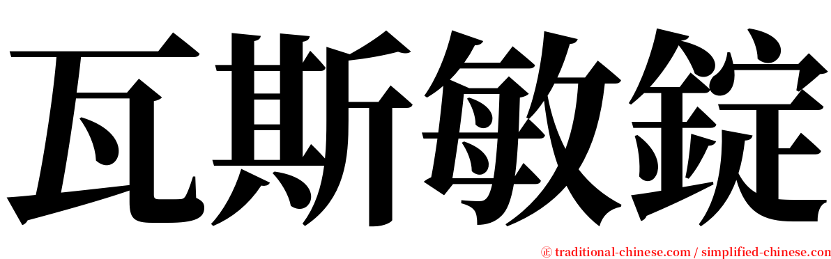 瓦斯敏錠 serif font