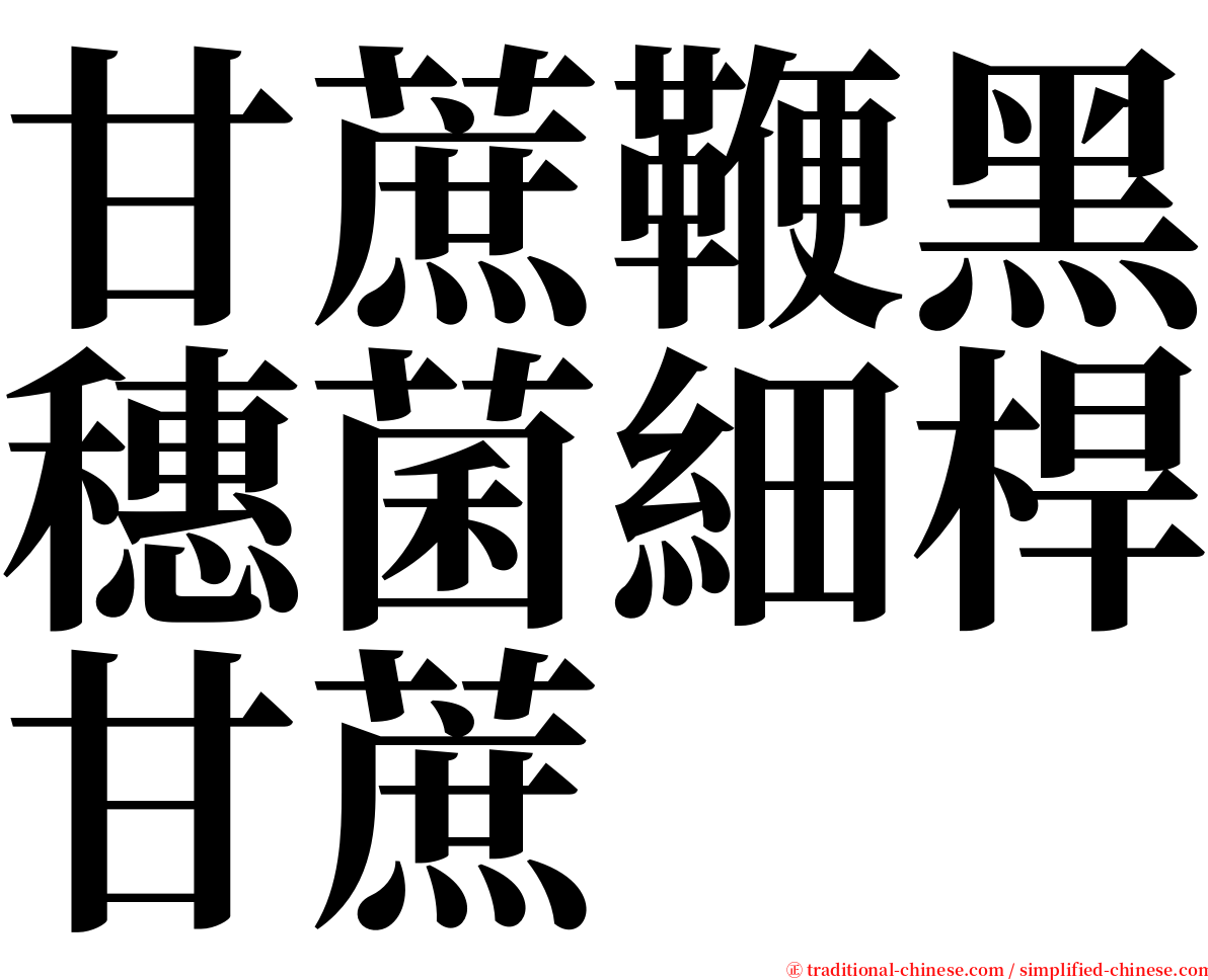 甘蔗鞭黑穗菌細桿甘蔗 serif font