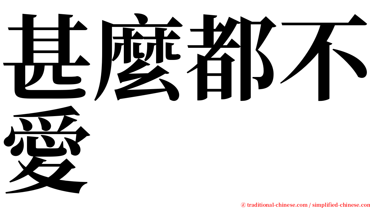 甚麼都不愛 serif font