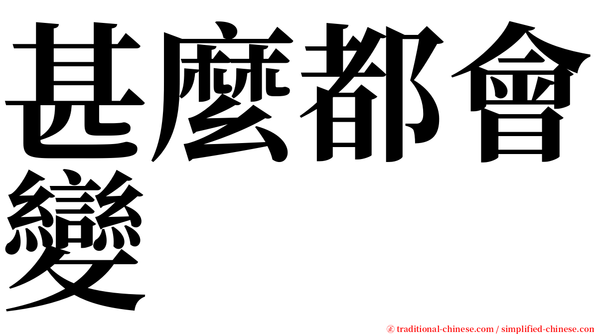 甚麼都會變 serif font