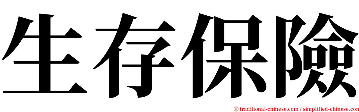 生存保險 serif font