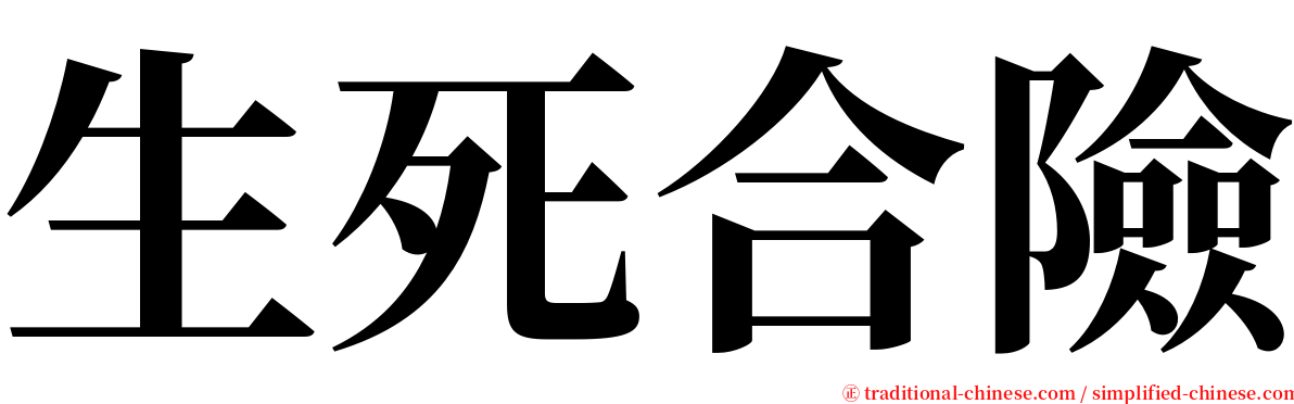 生死合險 serif font