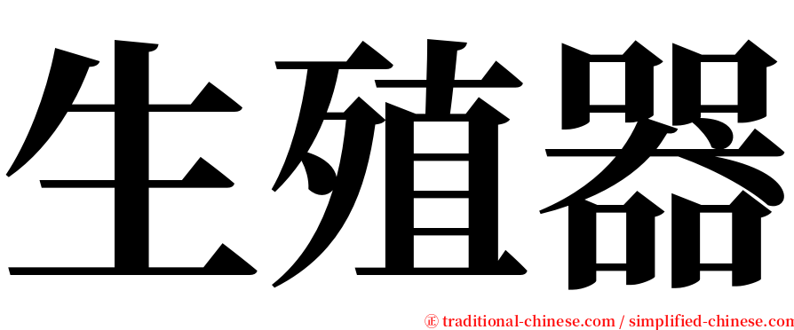 生殖器 serif font