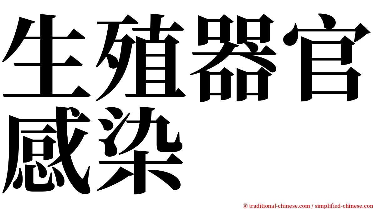 生殖器官感染 serif font