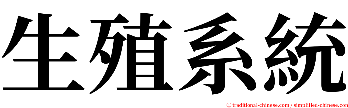 生殖系統 serif font