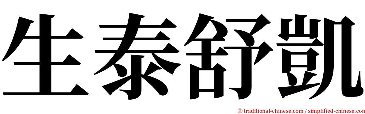 生泰舒凱 serif font