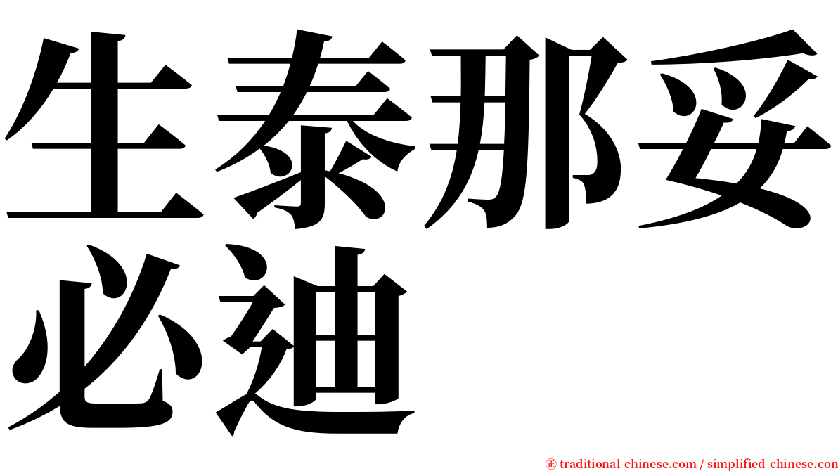 生泰那妥必迪 serif font