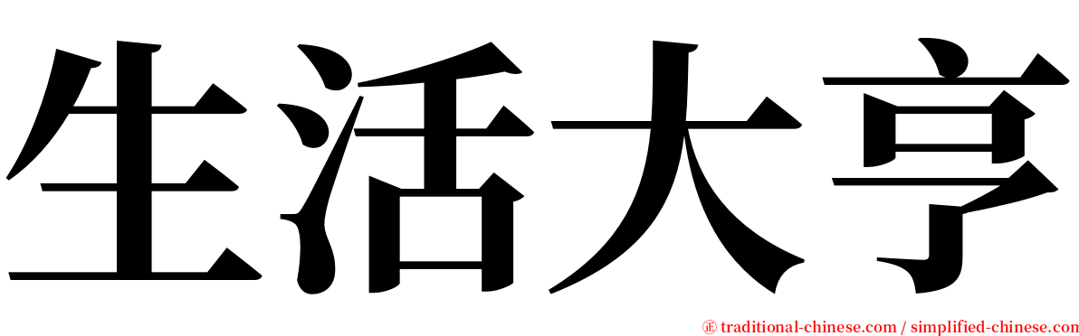 生活大亨 serif font