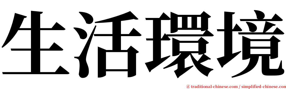 生活環境 serif font