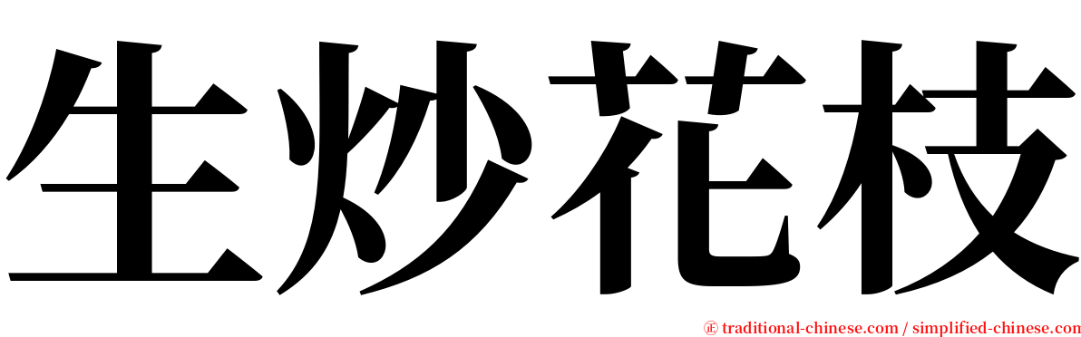 生炒花枝 serif font