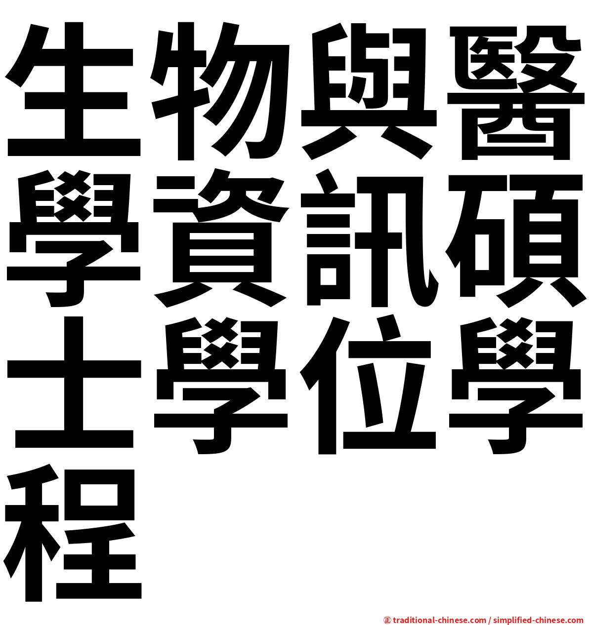 生物與醫學資訊碩士學位學程