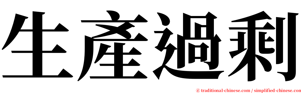 生產過剩 serif font