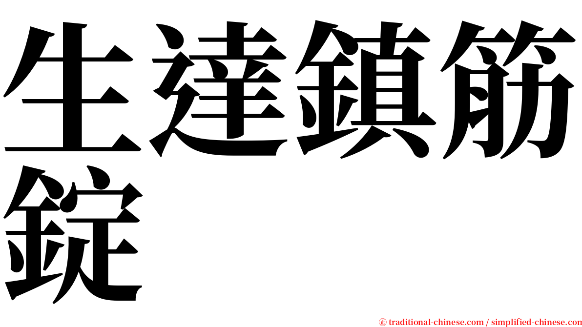 生達鎮筋錠 serif font