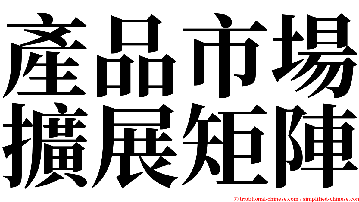 產品市場擴展矩陣 serif font