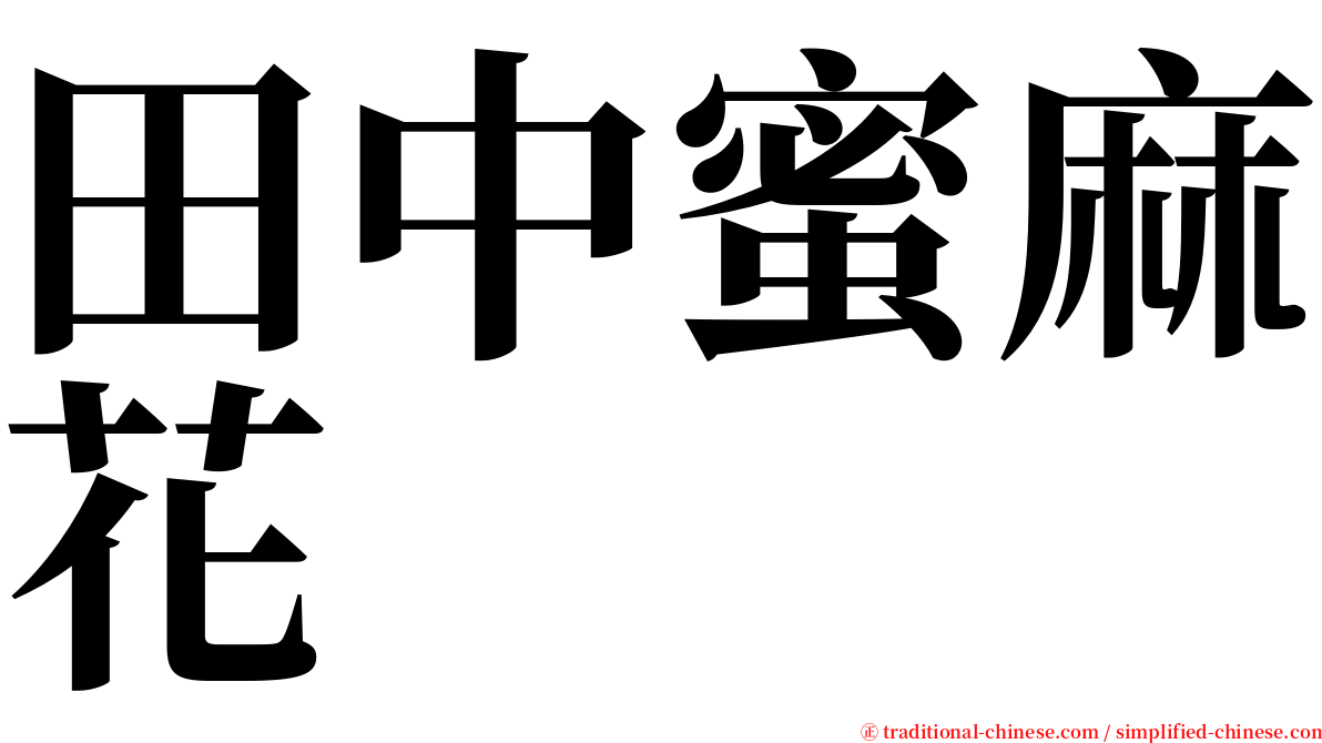 田中蜜麻花 serif font