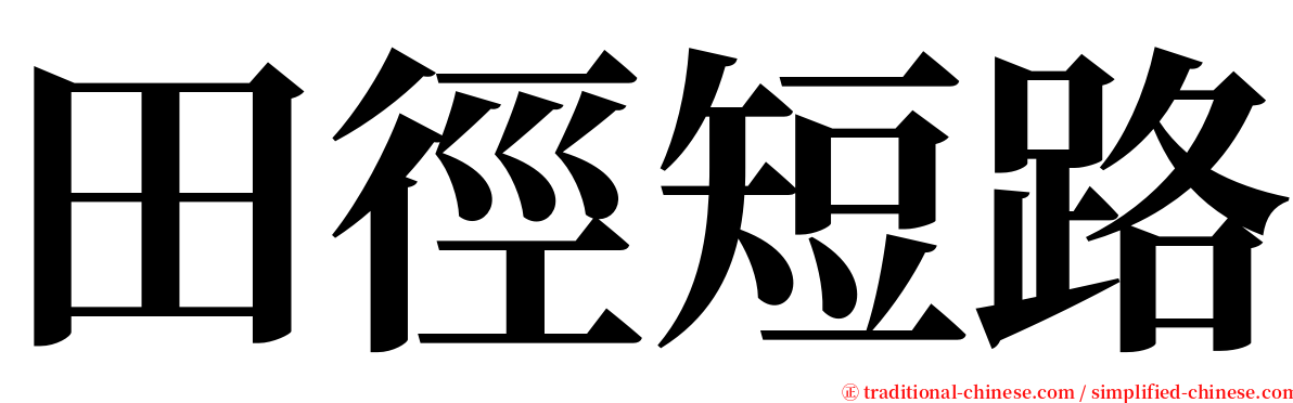 田徑短路 serif font