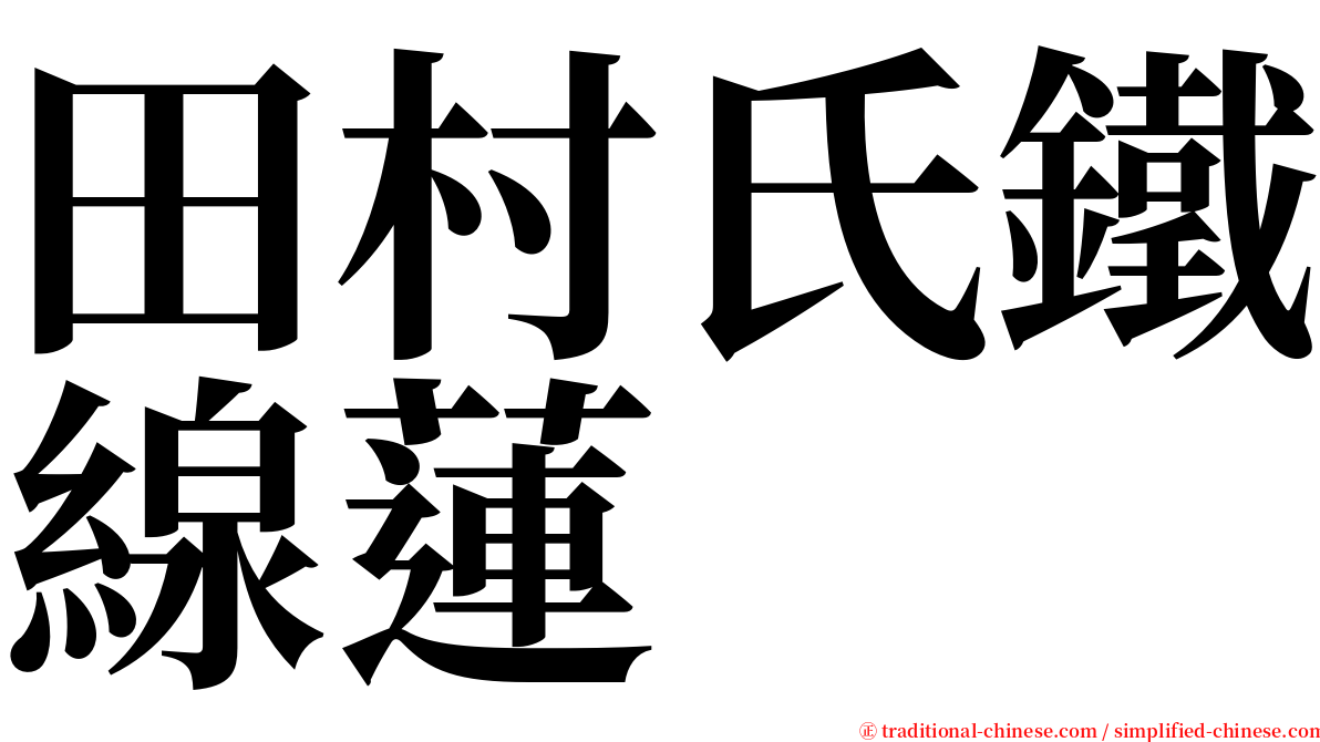 田村氏鐵線蓮 serif font