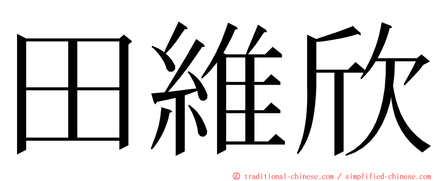 田維欣 ming font