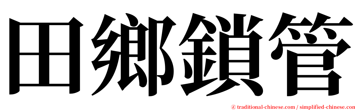 田鄉鎖管 serif font