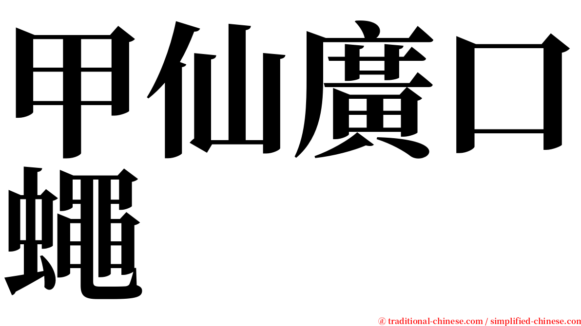 甲仙廣口蠅 serif font