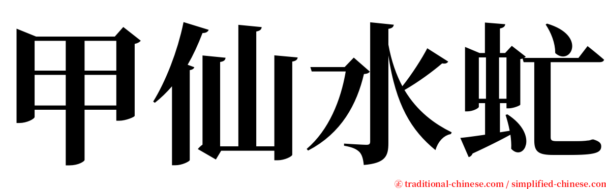甲仙水虻 serif font