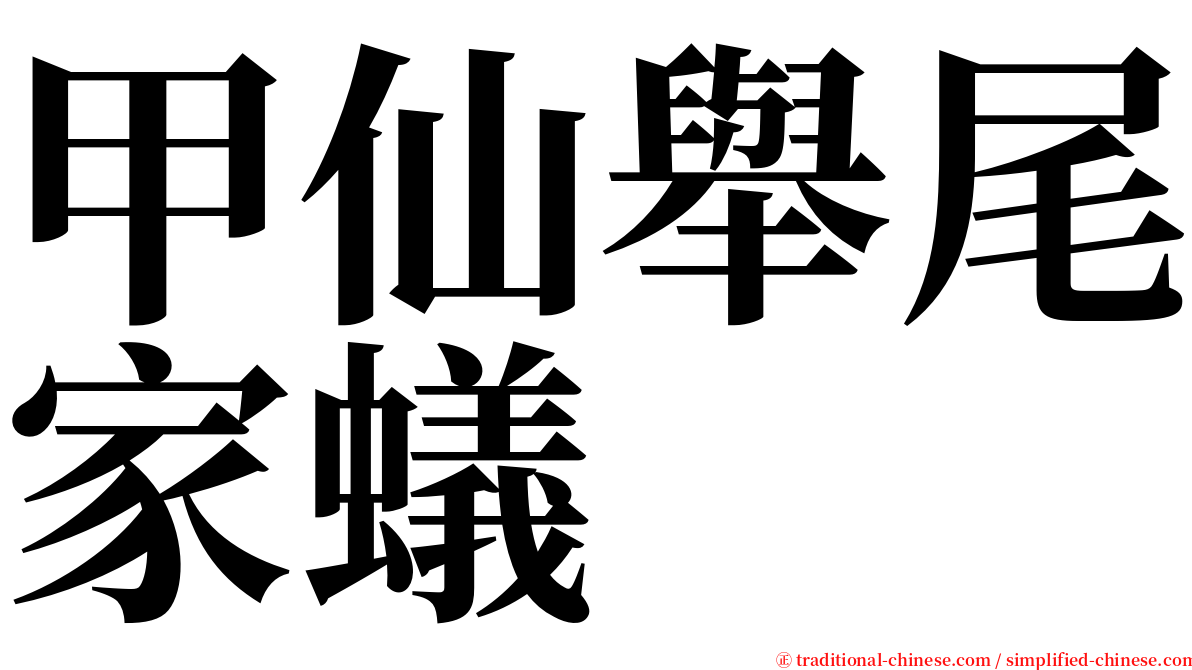 甲仙舉尾家蟻 serif font