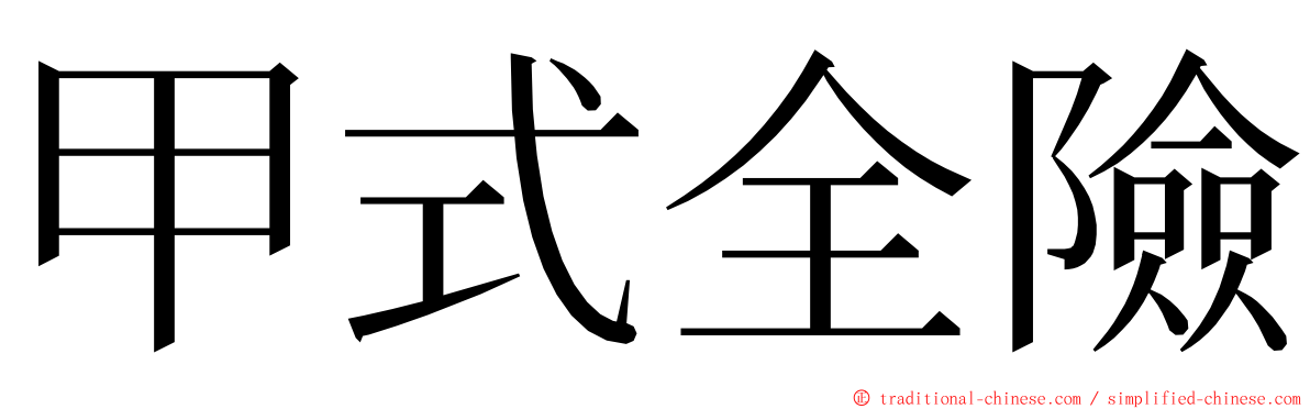 甲式全險 ming font