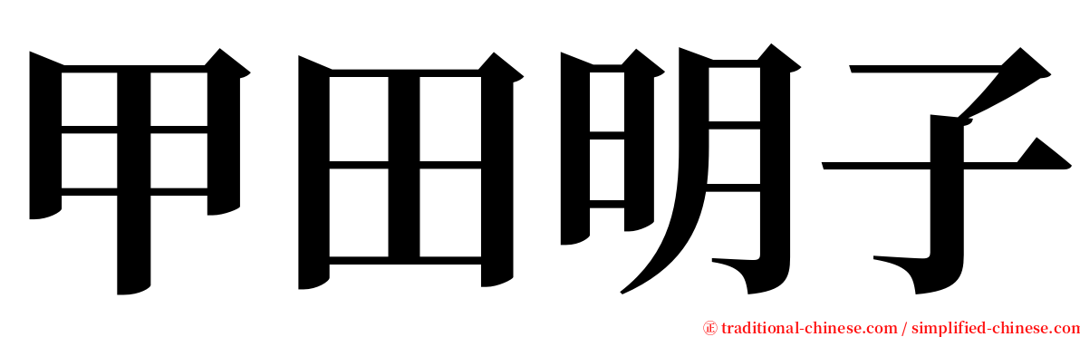 甲田明子 serif font