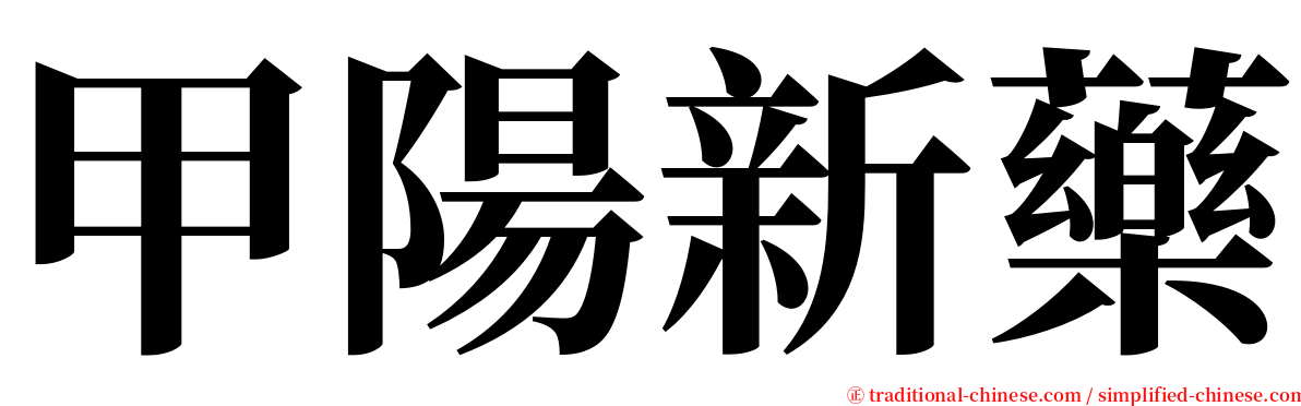 甲陽新藥 serif font