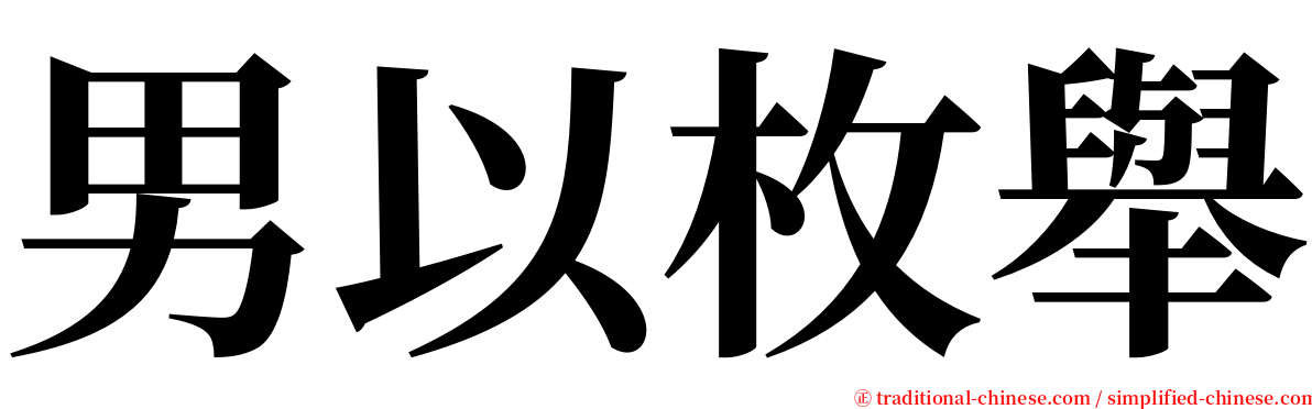 男以枚舉 serif font