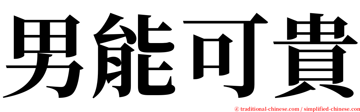 男能可貴 serif font