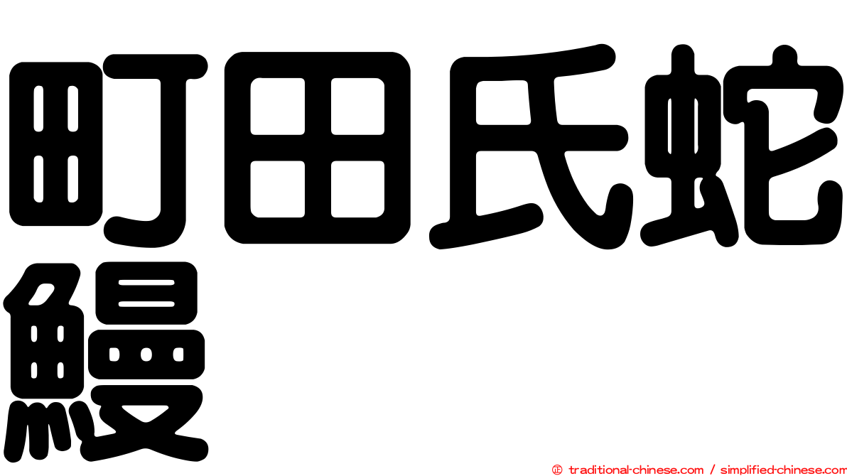 町田氏蛇鰻