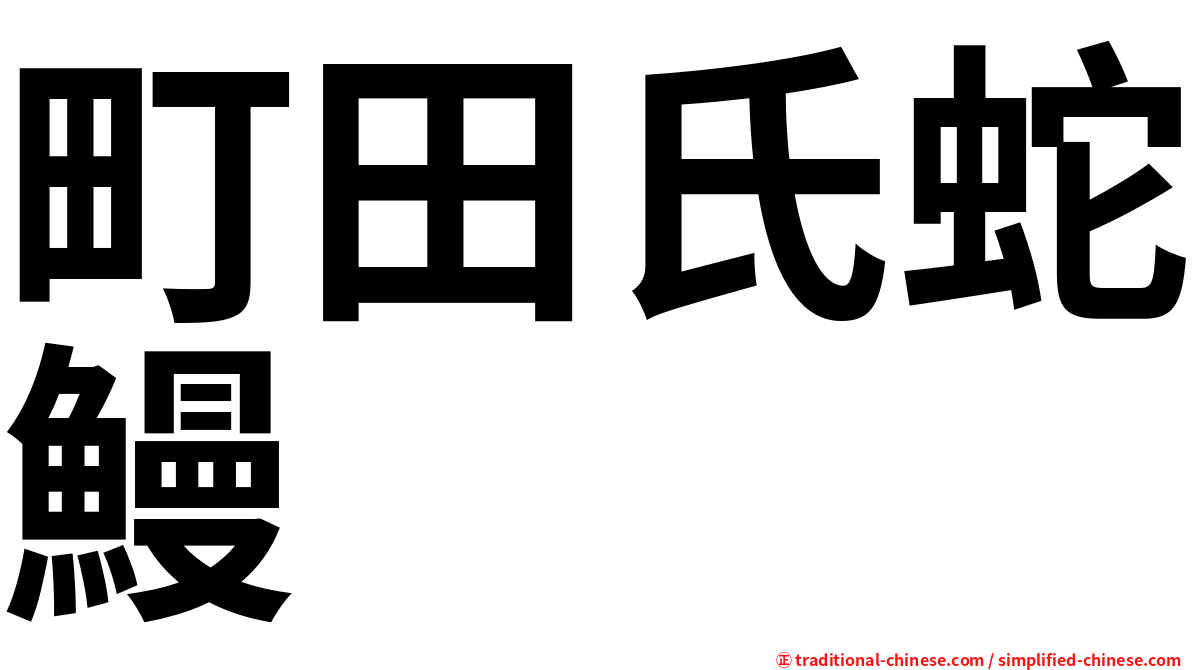 町田氏蛇鰻