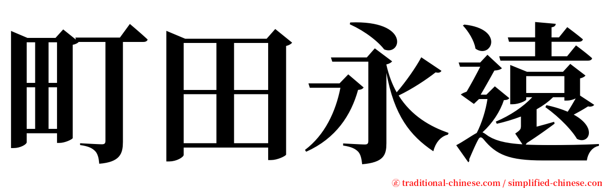 町田永遠 serif font