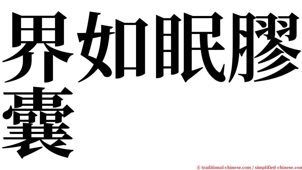 界如眠膠囊 serif font