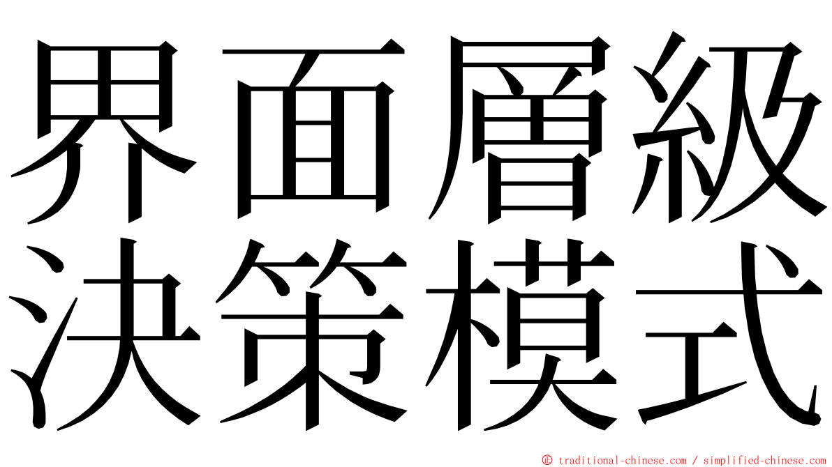 界面層級決策模式 ming font