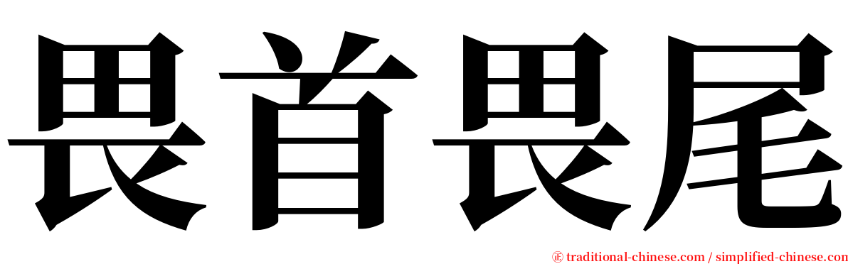 畏首畏尾 serif font