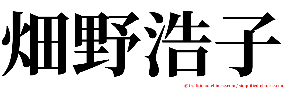畑野浩子 serif font