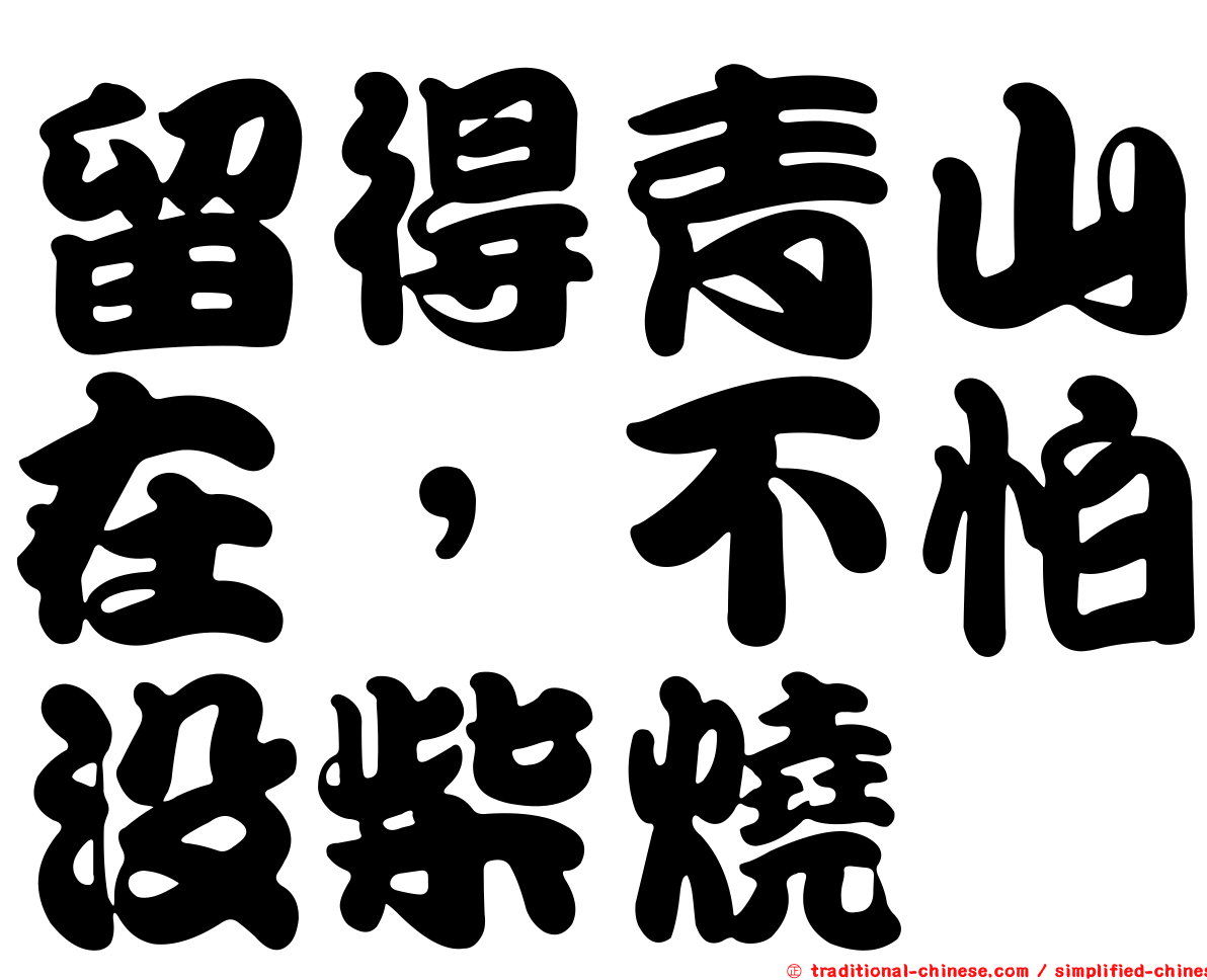 留得青山在，不怕沒柴燒