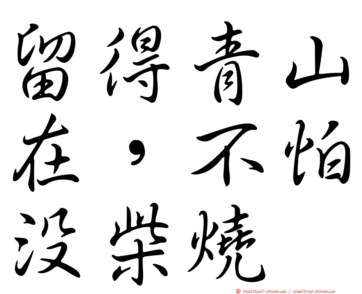 留得青山在，不怕沒柴燒