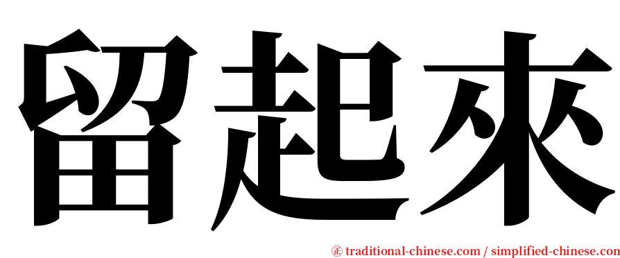 留起來 serif font