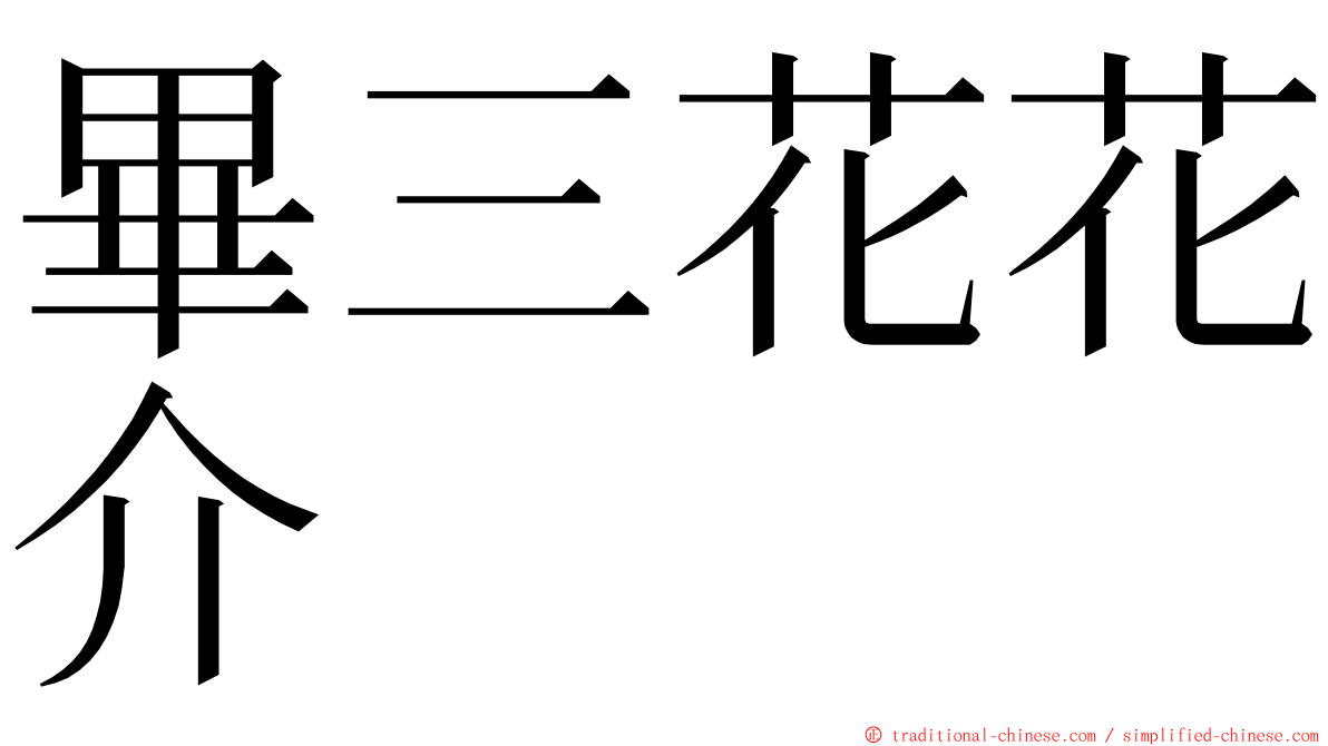 畢三花花介 ming font