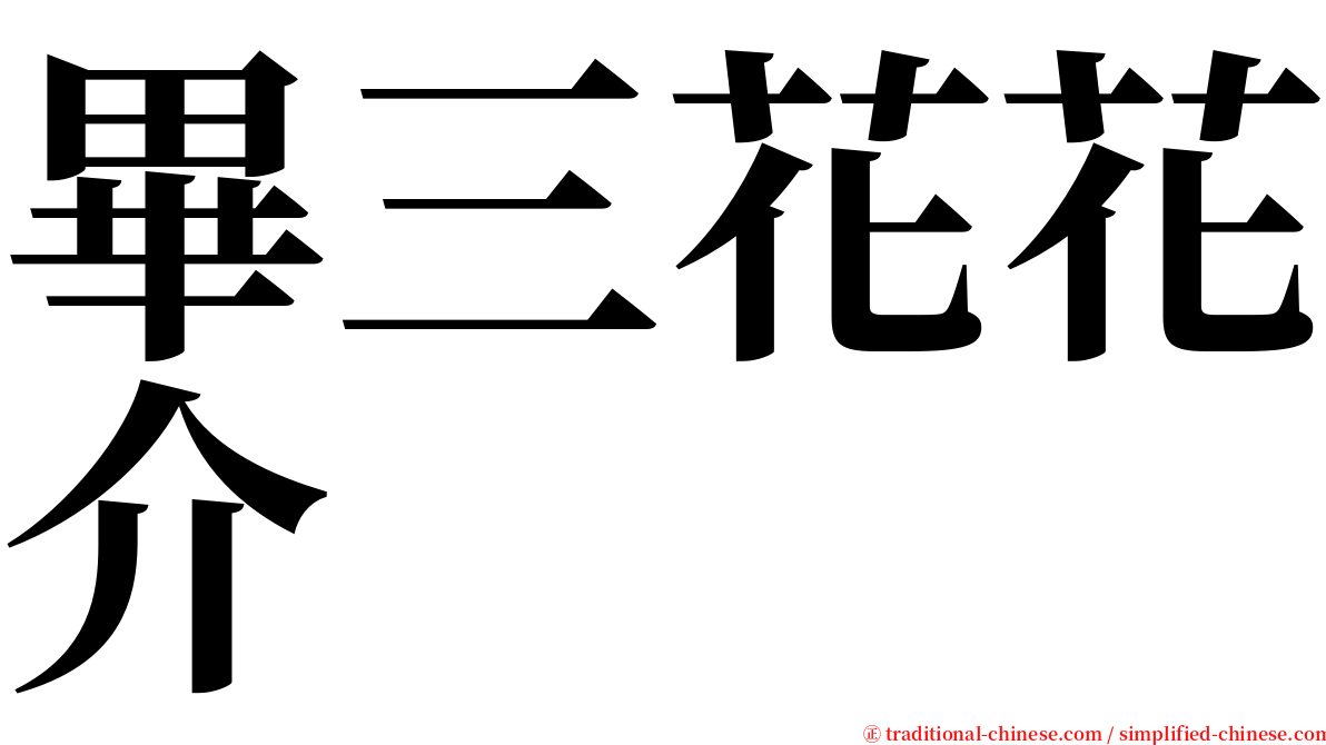 畢三花花介 serif font