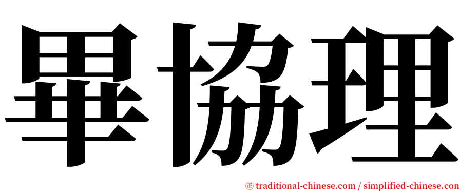 畢協理 serif font