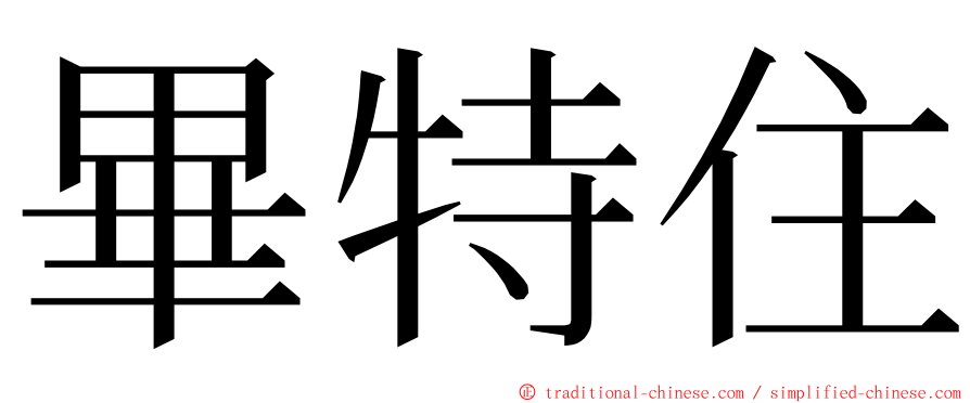 畢特住 ming font