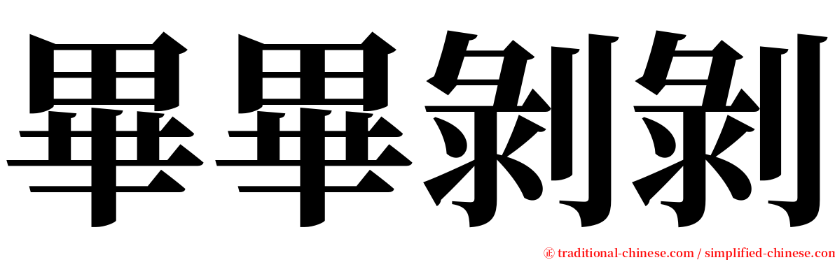 畢畢剝剝 serif font