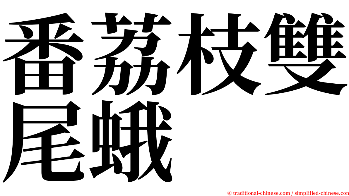 番荔枝雙尾蛾 serif font