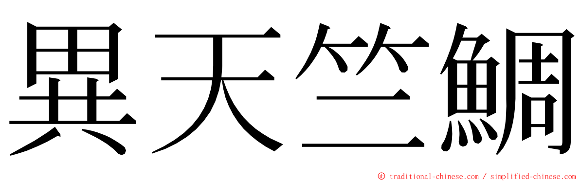 異天竺鯛 ming font