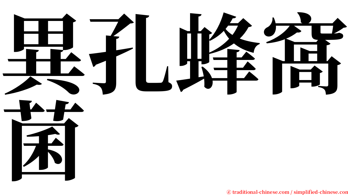 異孔蜂窩菌 serif font