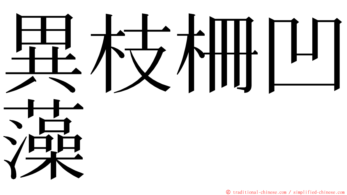 異枝柵凹藻 ming font